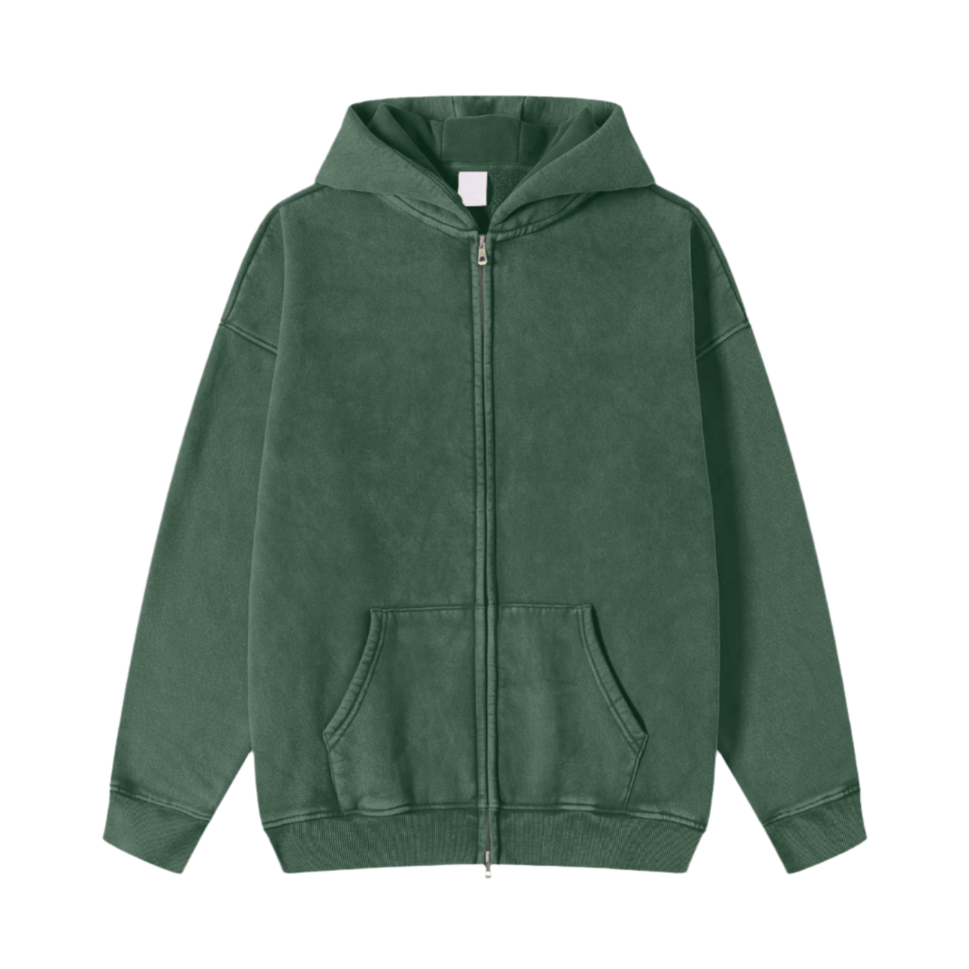 Snow Washed Zip-Through Hoodie